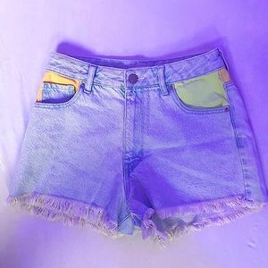 multicolored PacSun jean shorts